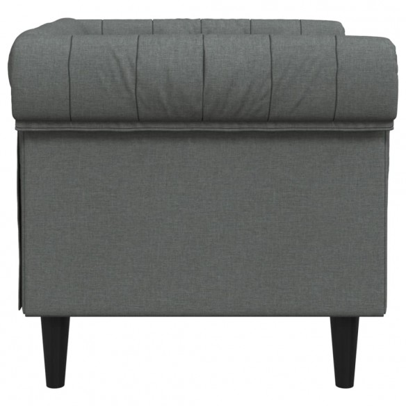 Fauteuil Chesterfield gris foncé tissu