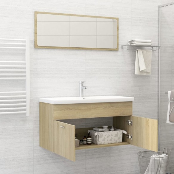 Ensemble de meubles de salle de bain Chêne sonoma Aggloméré