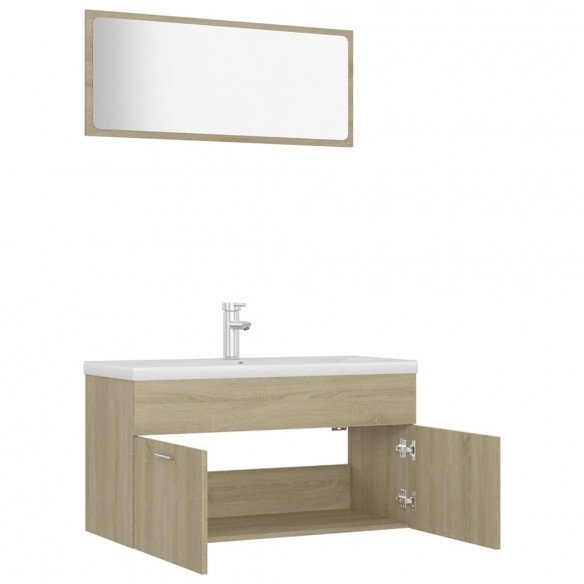 Ensemble de meubles de salle de bain Chêne sonoma Aggloméré