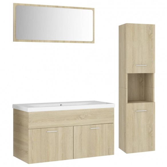 Ensemble de meubles de salle de bain Chêne sonoma Aggloméré