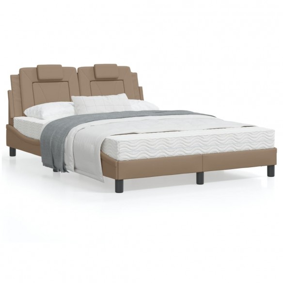 Lit avec matelas cappuccino 120x200 cm similicuir