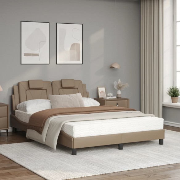 Lit avec matelas cappuccino 120x200 cm similicuir