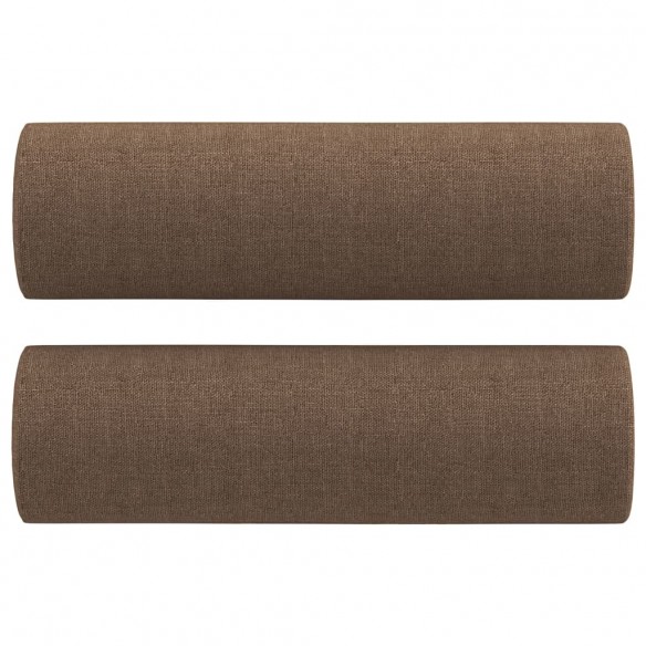 Canapé 3 places avec oreillers décoratifs marron 180 cm tissu