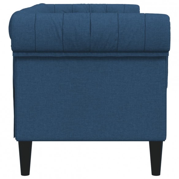 Canapé Chesterfield 2 places bleu tissu