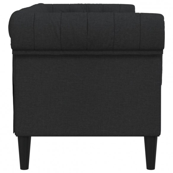 Canapé Chesterfield 2 places noir tissu