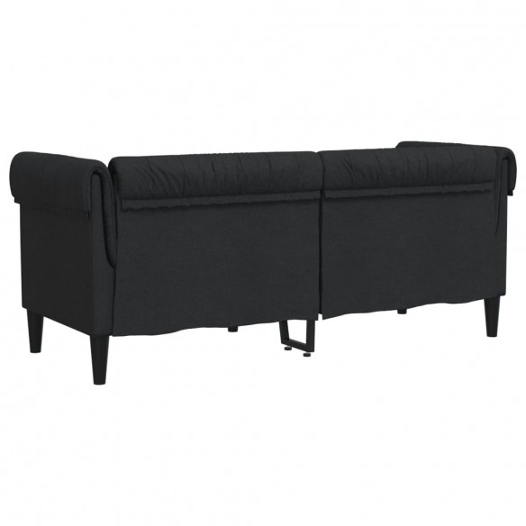 Canapé Chesterfield 2 places noir tissu