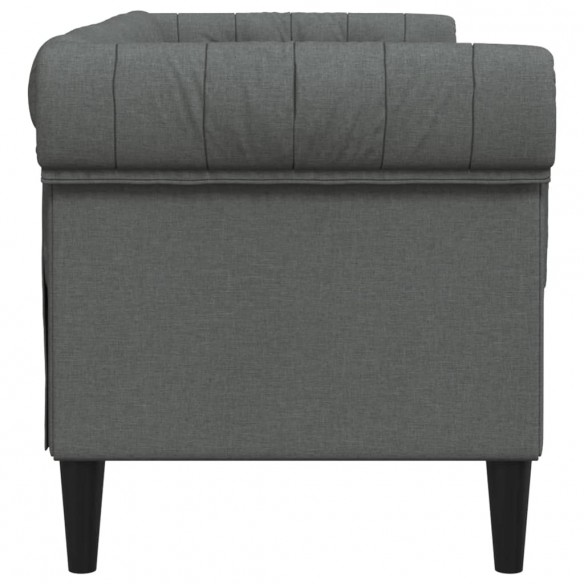 Canapé Chesterfield 2 places gris foncé tissu