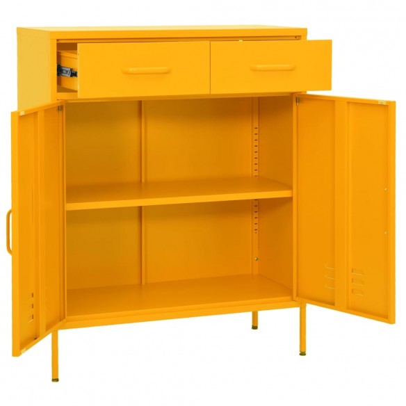 Armoire de rangement Jaune moutarde 80x35x101,5 cm Acier