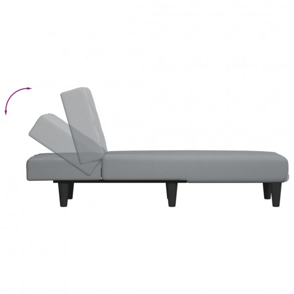 Chaise longue gris clair tissu