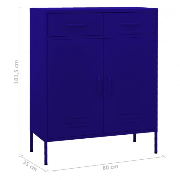 Armoire de rangement Bleu marine 80x35x101,5 cm Acier