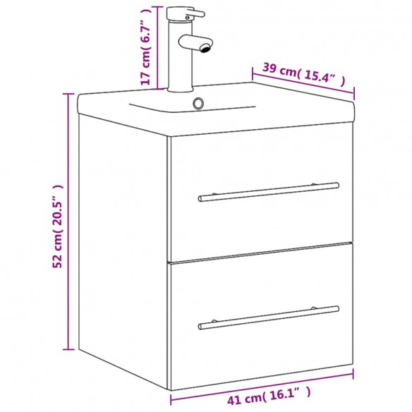 Armoire lavabo de salle de bain bassin intégré blanc brillant