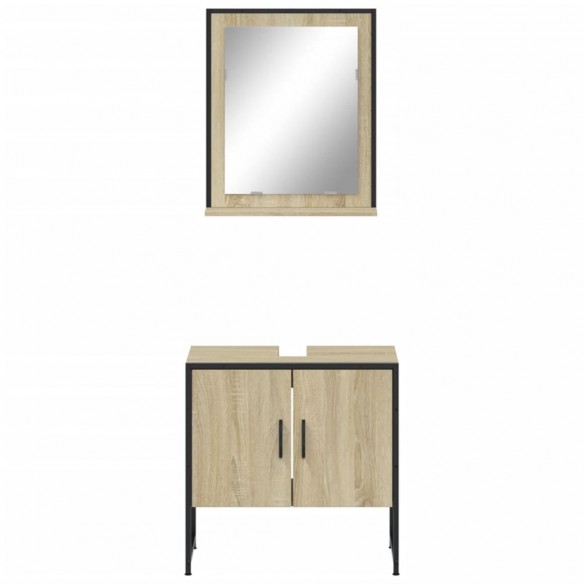 Ensemble d'armoires de salle de bain 2 pcs chêne sonoma