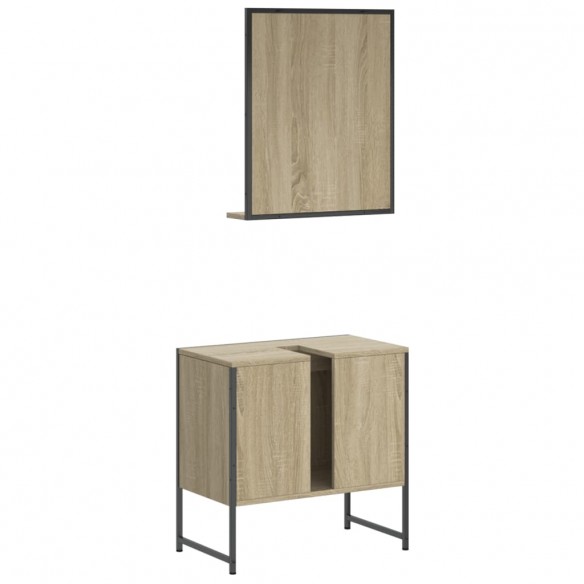 Ensemble d'armoires de salle de bain 2 pcs chêne sonoma