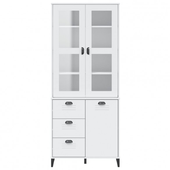 Buffet VIKEN blanc 80x40x190 cm bois massif de pin