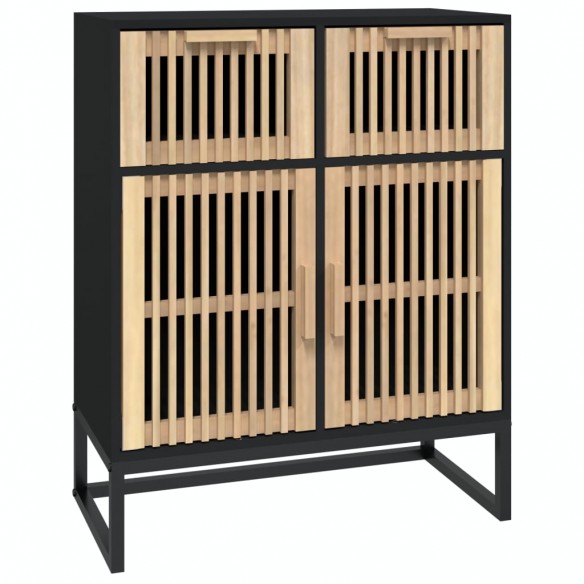 Buffet noir 60x30x75 cm bois d'ingénierie