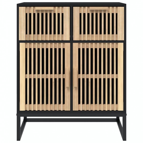 Buffet noir 60x30x75 cm bois d'ingénierie