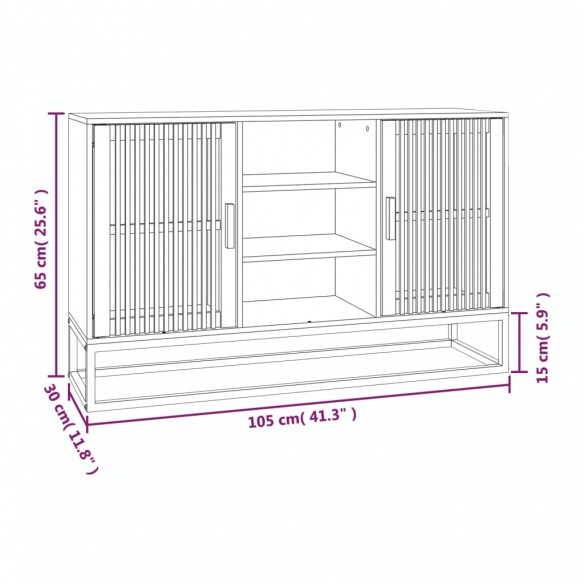 Buffet blanc 105x30x65 cm bois d'ingénierie