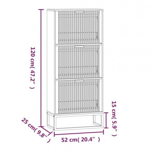 Armoire à chaussures noir 52x25x120 cm bois d'ingénierie