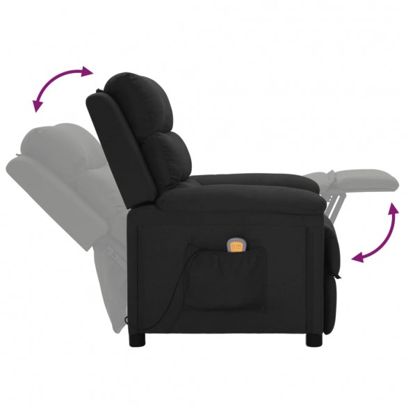 Fauteuil de massage Noir Tissu