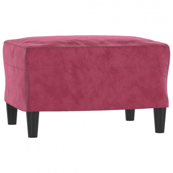 Repose-pied Rouge bordeaux 60x50x41 cm Velours