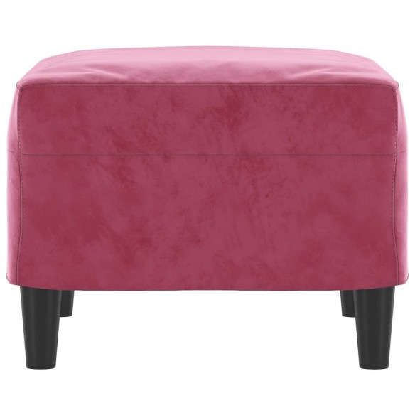 Repose-pied Rouge bordeaux 60x50x41 cm Velours