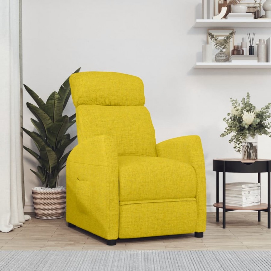 Fauteuil inclinable électrique Jaune clair Tissu