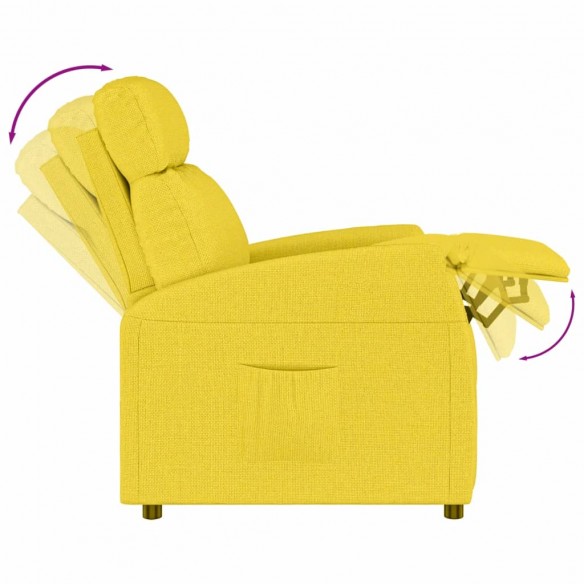 Fauteuil inclinable électrique Jaune clair Tissu