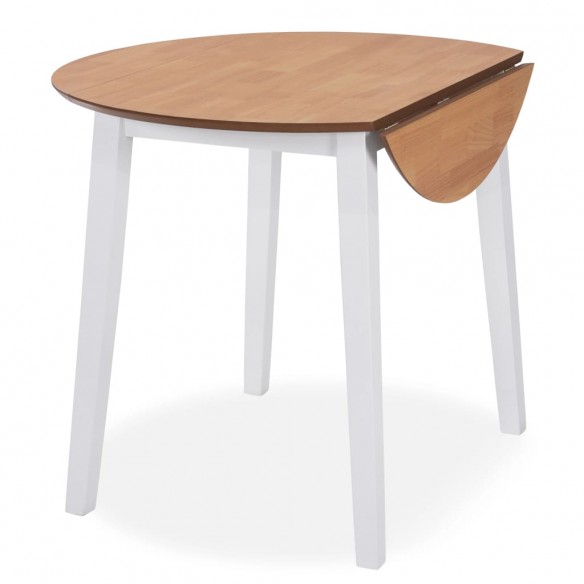 Ensemble de salle à manger 5 pcs MDF et hévéa Blanc