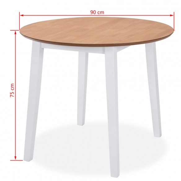 Ensemble de salle à manger 5 pcs MDF et hévéa Blanc