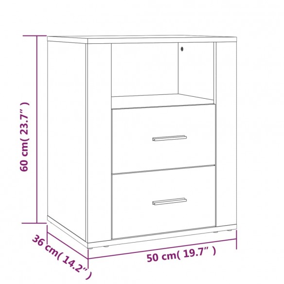 Table de chevet Chêne sonoma 50x36x60 cm Bois d'ingénierie