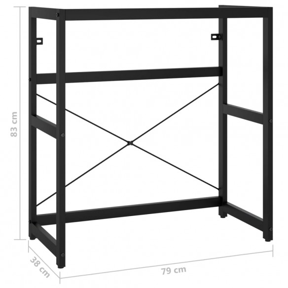 Cadre de lavabo de salle de bain Noir 79x38x83 cm Fer