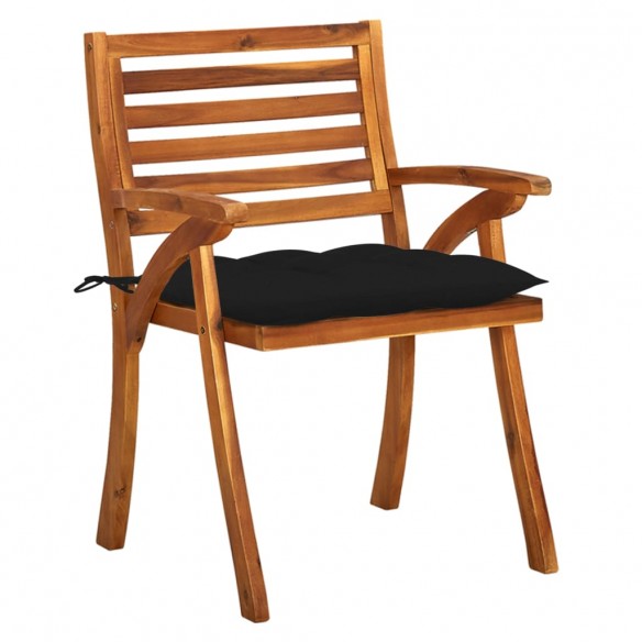 Chaises de jardin avec coussins 8 pcs Bois d'acacia solide