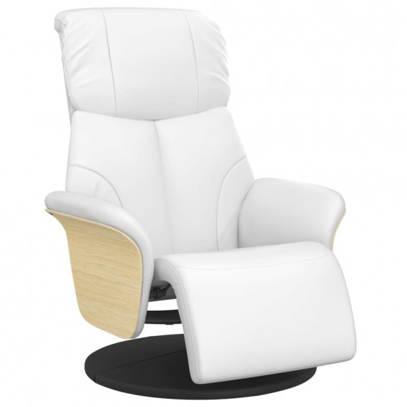 Fauteuil inclinable avec repose-pieds blanc similicuir