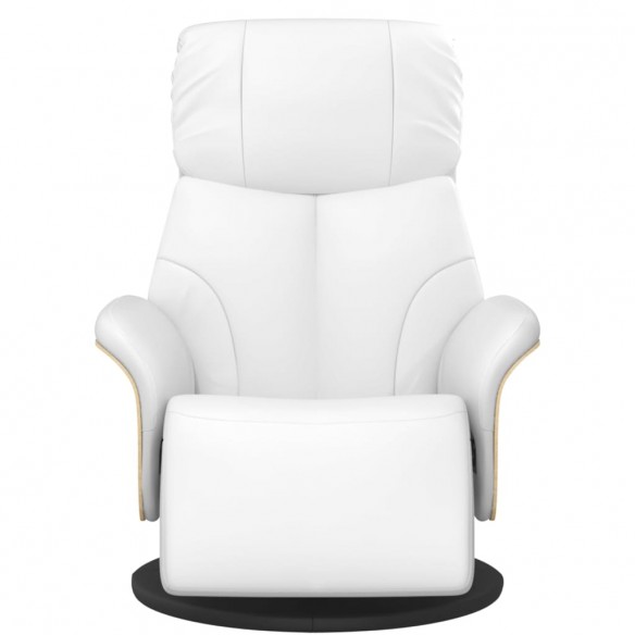 Fauteuil inclinable avec repose-pieds blanc similicuir