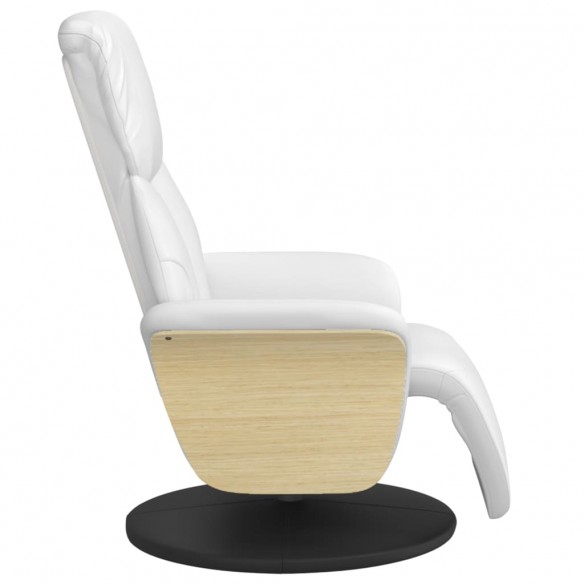 Fauteuil inclinable avec repose-pieds blanc similicuir