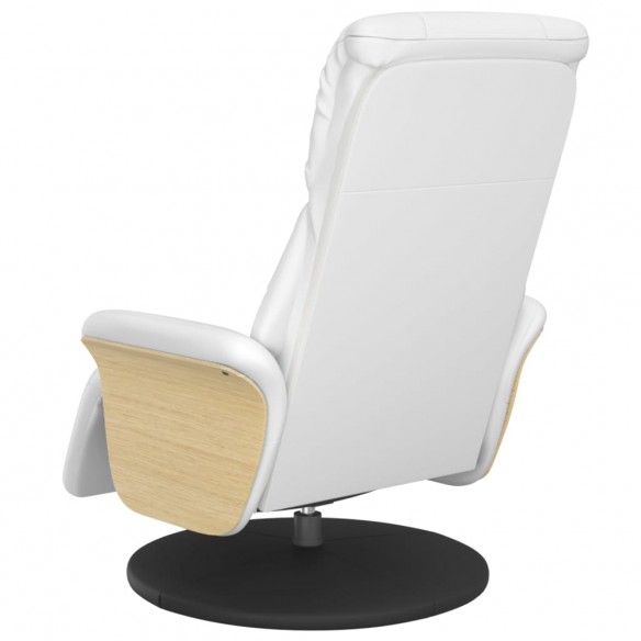 Fauteuil inclinable avec repose-pieds blanc similicuir