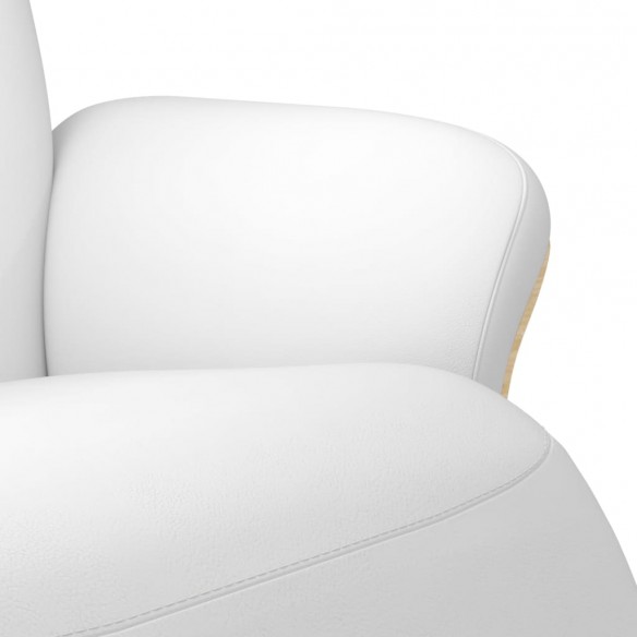 Fauteuil inclinable avec repose-pieds blanc similicuir