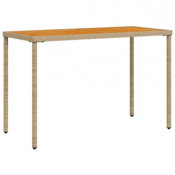 Table de jardin avec dessus en bois d'acacia beige 115x54x74 cm