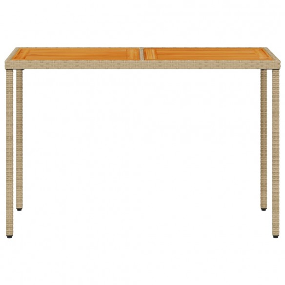 Table de jardin avec dessus en bois d'acacia beige 115x54x74 cm