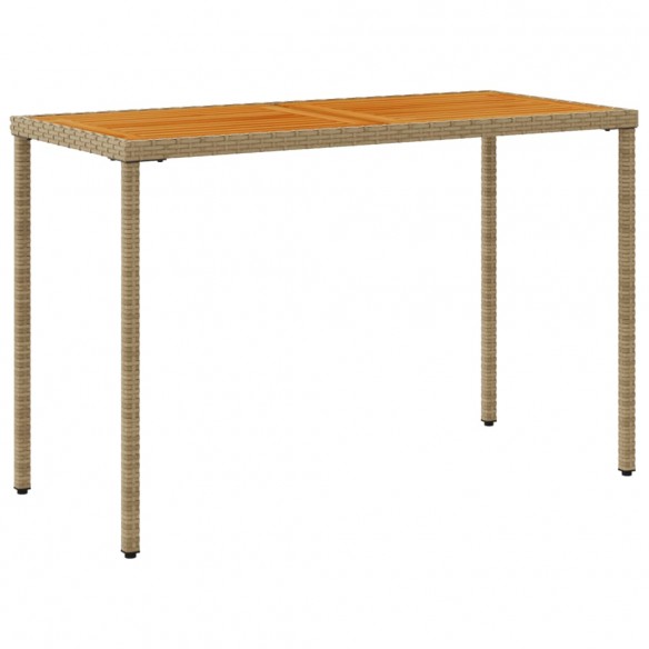 Table de jardin avec dessus en bois d'acacia beige 115x54x74 cm