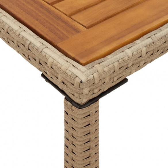 Table de jardin avec dessus en bois d'acacia beige 115x54x74 cm