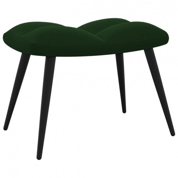 Chaise de relaxation avec repose-pied Vert foncé Velours