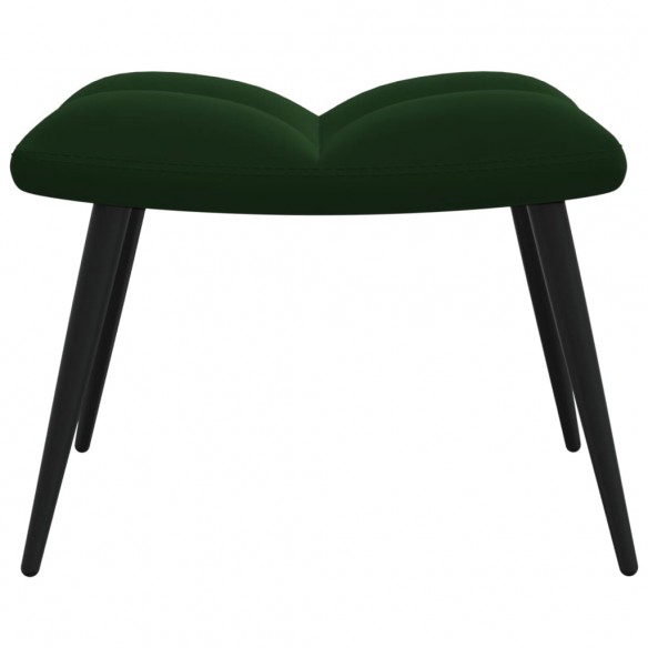 Chaise de relaxation avec repose-pied Vert foncé Velours