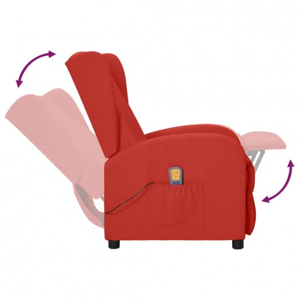 Fauteuil de massage Rouge bordeaux Similicuir