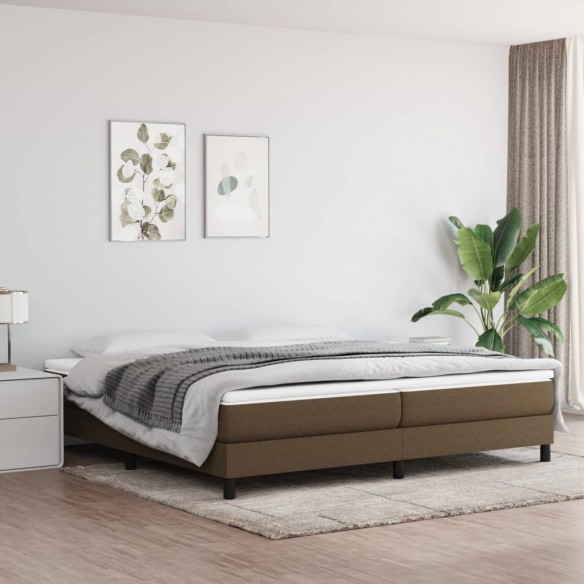 Cadre de lit avec matelas Marron foncé 200x200 cm