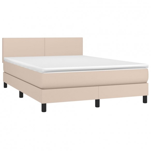 Cadre de lit avec matelas LED Cappuccino 140x200 cm