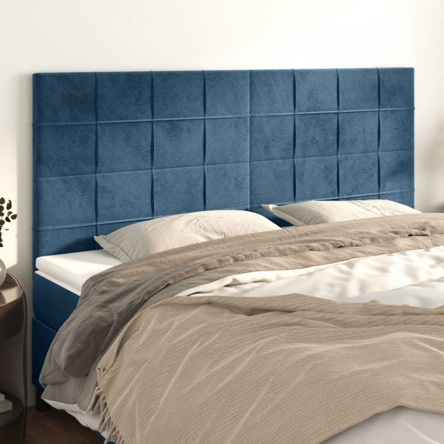 Têtes de lit 4 pcs Bleu foncé...