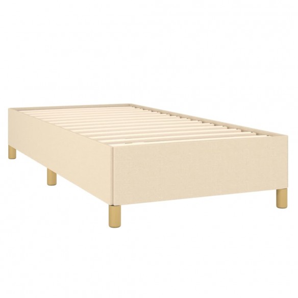 Cadre de lit avec matelas Crème 100x200 cm Tissu