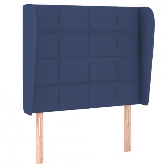 Cadre de lit avec matelas Bleu 90x200 cm Tissu