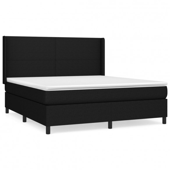 Cadre de lit avec matelas Noir 160x200 cm Tissu